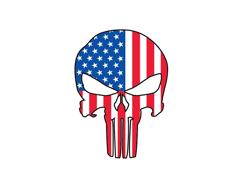 Punisher skull American Flag SVG police support United States of America pr...