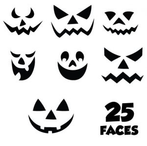 25 pumpkin Halloween jack-0-lantern faces SVG cut file optimized for ...