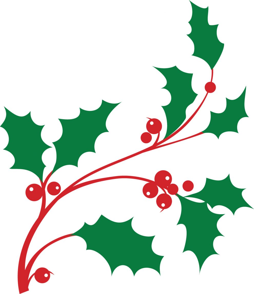 5 Christmas Holly and flourishes SVG files. Embellishment SVG optimized