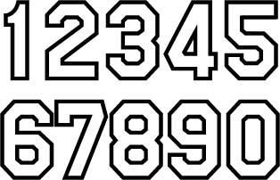 Jersey Numbers, numbers, 0-9, #, hashtag, digital download, SVG, DXF, –  CreatedSurprises